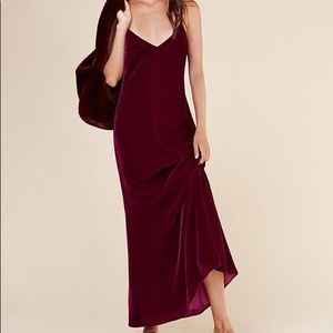 Reformation wine red velvet maxi dress